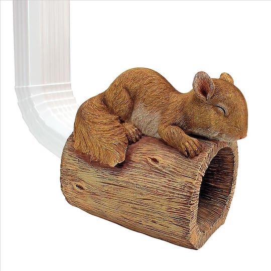 Design Toscano 9&#x22; Jolly the Squirrel Gutter Guardian Downspout Statue